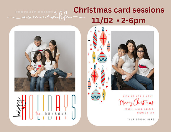 Christmas card sessions 1102 • 2-6pm