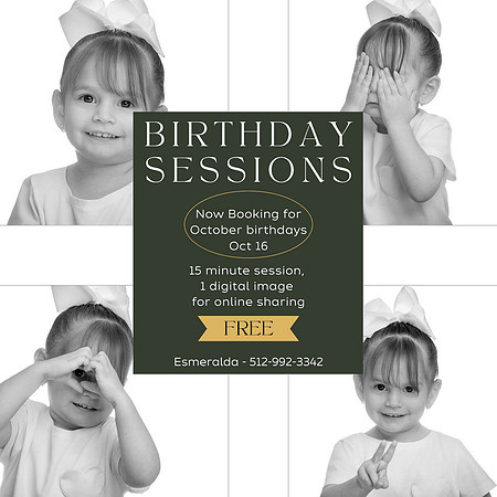 2026 COMPLIMENTARY Birthday sessions